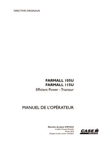 CASE-47874333-OM-FR Manual del operador del tractor Case Farmall 105U, 110U (PDF) FR (47874333)