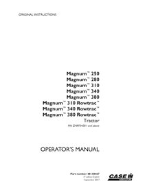 CASE-48158467-OM-EN Manual do operador do trator Case Magnum 250, 280, 310, 340, 380 PIN ZHRF04001 em PDF (48158467)