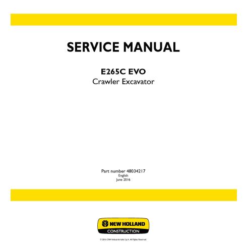 NH-48034217 Manual de serviço da escavadeira de esteira New Holland E265C EVO