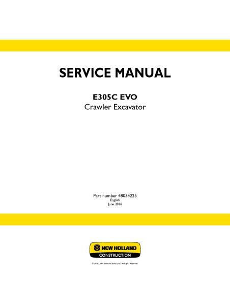 New Holland E305C EVO crawler excavator service manual - New Holland Construction manuals - NH-48034225