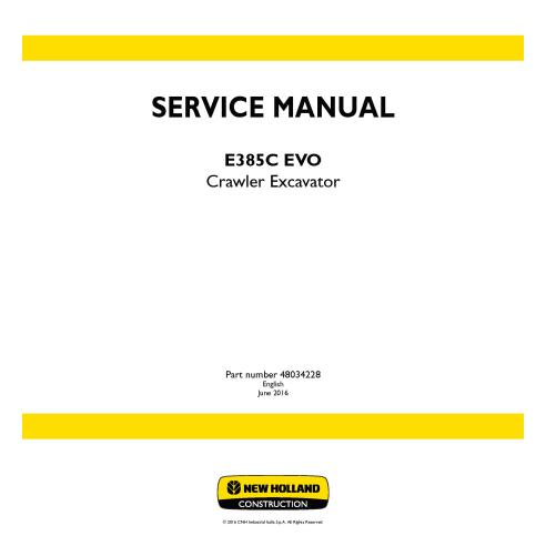 Manual de servicio de la excavadora de cadenas New Holland E385C EVO - Construcción New Holland manuales