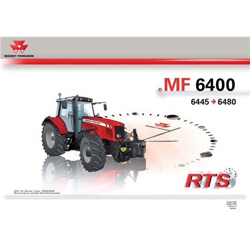 MF-3378417M2-RTS-IT Cronograma de tempo de reparo do trator Massey Ferguson 6445, 6455, 6460, 6465, 6470, 6475, 6480 Tier 3 e...