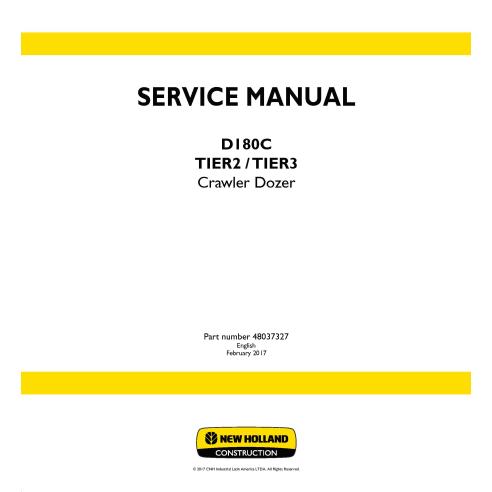 Manual de serviço do buldôzer de esteiras New Holland D180C Tier2 / Tier 3 - New Holland Construction manuais
