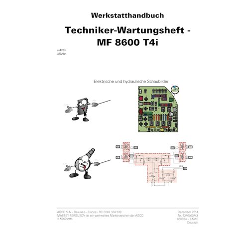 MF-4346910M3-TSB-DE Massey Ferguson 8650, 8660, 8670, 8680, 8690 TIER 4i tractor pdf technician service book DE (4346910M3)