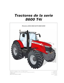 MF-4346791M1-OM-ES Manual del operador del tractor Massey Ferguson 8650, 8660, 8670, 8680, 8690 TIER 4i (PDF) ES (4346791M1)