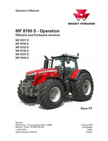 MF-ACT0045040-OM-EN Manual del operador del tractor Massey Ferguson 8727S, 8730S, 8732S, 8735S, 8737S y 8740S (PDF) (ACT0045040)
