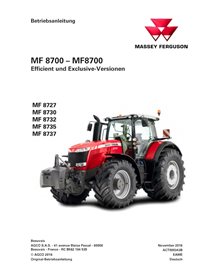MF-ACT000343B-OM-DE Manual do operador do trator Massey Ferguson 8727, 8730, 8732, 8735, 8737 em PDF DE (ACT000343B)