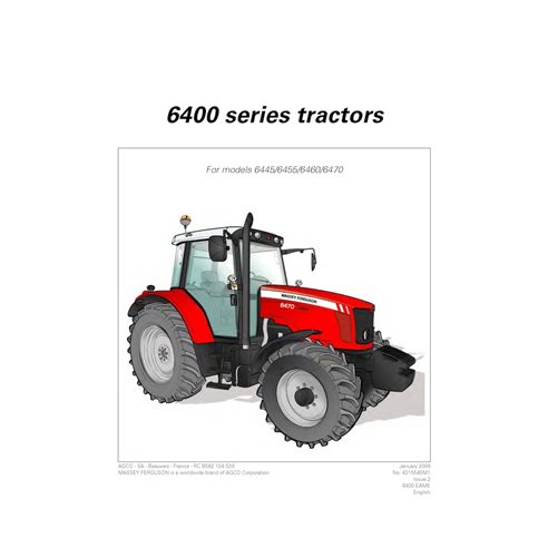 MF-4315545M1-OM-EN Manuel d'utilisation du tracteur Massey Ferguson 6445, 6455, 6460, 6470 TIER 3 DYNA-6 (pdf) (4315545M1)