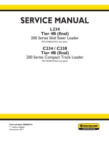 Manuel d'entretien des chargeuses compactes New Holland L234 / C234 / C238 Tier 4B - Construction New Holland manuels - NH-48...