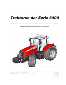 MF-4315076M2-OM-DE Manual del operador del tractor Massey Ferguson 6485, 6490, 6495, 6497, 6499 TIER 3 DYNA-6 (PDF) (4315076M2)