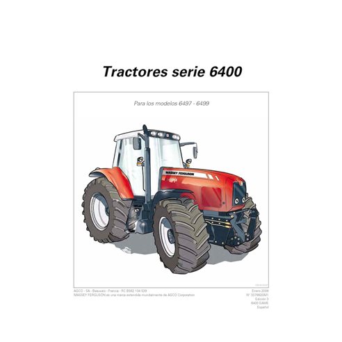 MF-3378820M1-OM-ES Massey Ferguson 6497, 6499 tractor pdf operator's manual ES (3378820M1)