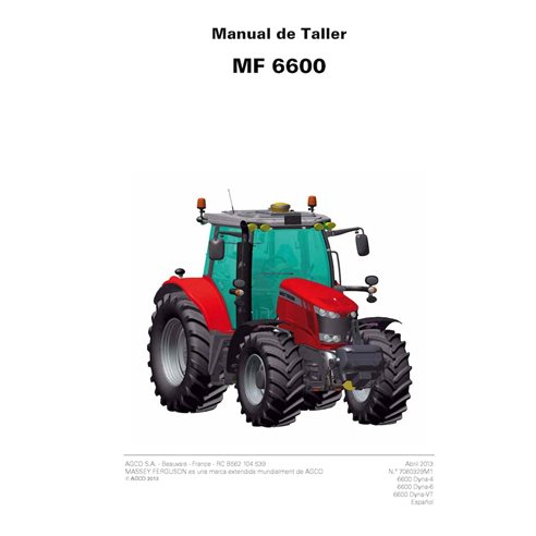 MF-7060329M1-WSM-ES Manual de serviço de oficina em PDF para tratores Massey Ferguson 6612, 6613, 6614, 6615 e 6616 (7060329M1)