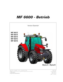 MF-7060459M1-OM-DE Massey Ferguson 6612, 6613, 6614, 6615, 6616 DYNA-4, 6 Version Essential tractor pdf operator's manual DE ...