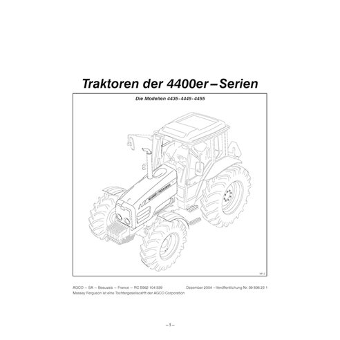 MF-39836251-OM-DE Manual do operador do trator Massey Ferguson 4435, 4445, 4455 em PDF DE (39836251)