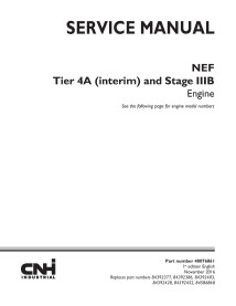 Manuel d'entretien des moteurs New Holland NEF Tier 4A et Stage IIIB - Construction New Holland manuels - NH-48076861