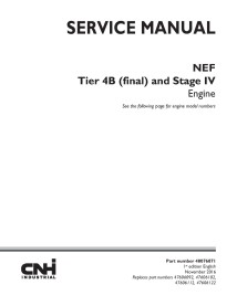 New Holland NEF Tier 4B and Stage IV engine service manual - New Holland Construction manuals - NH-48076871