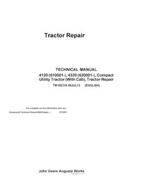 TM105319 Manual técnico de reparación en PDF para tractores utilitarios compactos John Deere 4120 y 4320 (TM105319)