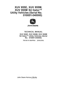 TM150119 John Deere XUV 855E, XUV 855M, XUV 855M S4 Gator utility vehicle pdf technical manual (TM150119)