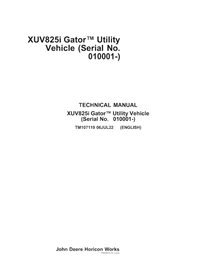 TM107119 Manual técnico em PDF do veículo utilitário John Deere XUV 825i Gator (TM107119)