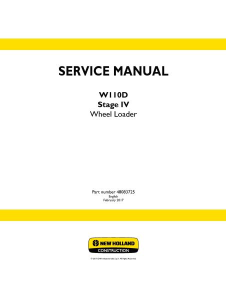 New Holland W110D Stage IV wheel loader service manual - New Holland Construction manuals - NH-48083725