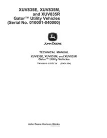 TM168619 Manual técnico em PDF dos veículos utilitários John Deere XUV 835E, XUV 835M e XUV 835R Gator (TM168619)