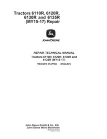 TM406819 Manual técnico de reparación en formato PDF para los tractores John Deere 6110R, 6120R, 6130R y 6135R (MY15-17) (TM4...