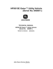TM160119 John Deere HPX 815E Gator utility vehicle pdf technical manual (TM160119)