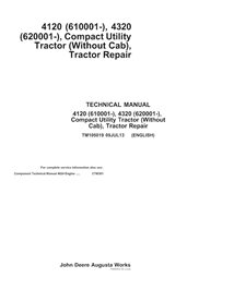 TM105019 Manual técnico de reparación del tractor utilitario compacto John Deere 4120, 4320 (TM105019)