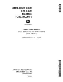 JD-OMAR162529-EN Manual del operador del tractor John Deere 8100, 8200, 8300 y 8400 (OMAR162529) (OMAR162529)