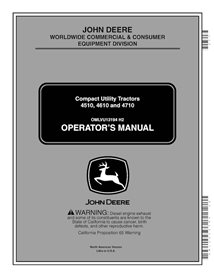 OMLVU13194 Manuel d'utilisation du tracteur utilitaire compact John Deere 4510, 4610, 4710 (OMLVU13194)