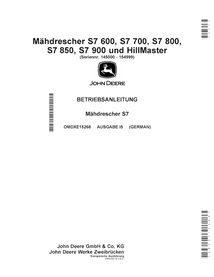JD-OMDXE15268 Manual do operador da colheitadeira John Deere S7 600, S7 700, S7 800, S7 850, S7 900 em PDF DE (OMDXE15268)