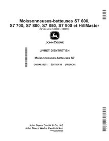 JD-OMDXE15271 Manual do operador da colheitadeira John Deere S7 600, S7 700, S7 800, S7 850, S7 900 em PDF FR (OMDXE15271)