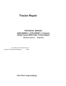 TM105419 Manual técnico de reparo em PDF para tratores utilitários compactos John Deere 4520 e 4720 (TM105419)