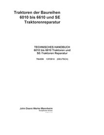 TM4558 Manual técnico de reparo em PDF para tratores John Deere 6010, 6110, 6210, 6310, 6410, 6510, 6610 e SE (TM4558)