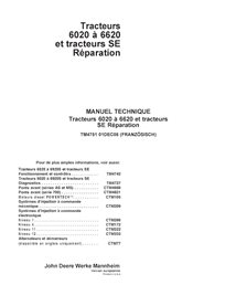 TM4751 John Deere 6020, 6120, 6220, 6320, 6420, 6420S, 6520, 6620 tractor pdf repair technical manual FR (TM4751)