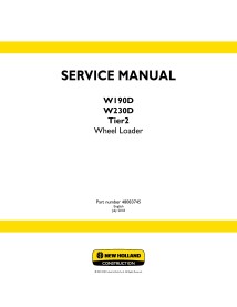 Manual de serviço da carregadeira de rodas New Holland W190D / W230D Tier 2 - Construção New Holland manuais - NH-48083745