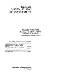TM4862-FR Manual técnico del tractor John Deere 5215F/V, 5315F/V, 5515F/V, 5615F/V - todo incluido FR (TM4862)