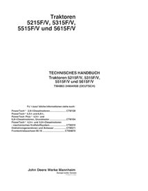 TM4863-DE John Deere 5215F/V, 5315F/V, 5515F/V, 5615F/V tractor technical manual - all inclusive DE (TM4863)