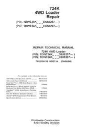 TM13120X19 Manual técnico de reparo da pá carregadeira John Deere 724K (TM13120X19)