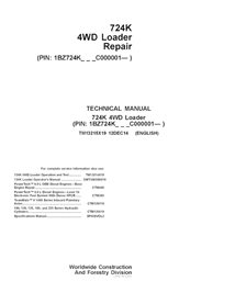 TM13215X19 Manual técnico de reparo da pá carregadeira John Deere 724K (TM13215X19)