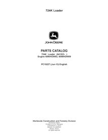 PC10227 Catálogo de repuestos para la cargadora de ruedas John Deere 724K (PC10227)