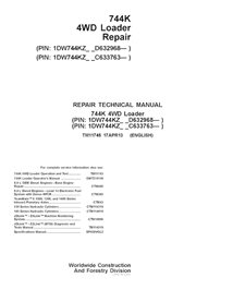 TM11745 Manual técnico de reparo da pá carregadeira John Deere 744K (TM11745)