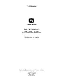 PC10062 Catalogue de pièces détachées pour chargeuse sur pneus John Deere 744K SN -632967 (PC10062)