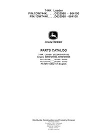PC10174 John Deere 744K SN 632968-664100 wheel loader parts catalog (PC10174)