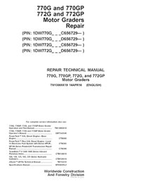 TM13069X19 Manuel technique de réparation des niveleuses John Deere 770G, 770GP, 772G, 772GP PIN C656729-, D656729- (TM13069X19)