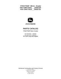 PC11247 Catálogo de piezas para motoniveladoras John Deere 770G, 770GP PIN 656729-, 656729- (PC11247)