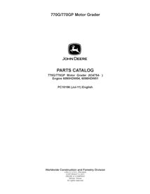 PC10196 Catálogo de piezas para motoniveladoras John Deere 770G, 770GP PIN 634754 (PC10196)