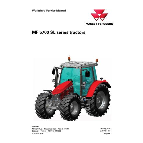 Manual de servicio del taller del tractor Massey Ferguson 5710 SL / 5711 SL / 5712 SL / 5713 SL - Massey Ferguson manuales