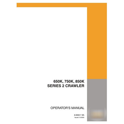 Manual del operador de la hoja topadora Case 650K, 750K, 850K