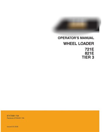 Manual del operador de la cargadora de ruedas Case 721E TIER 3